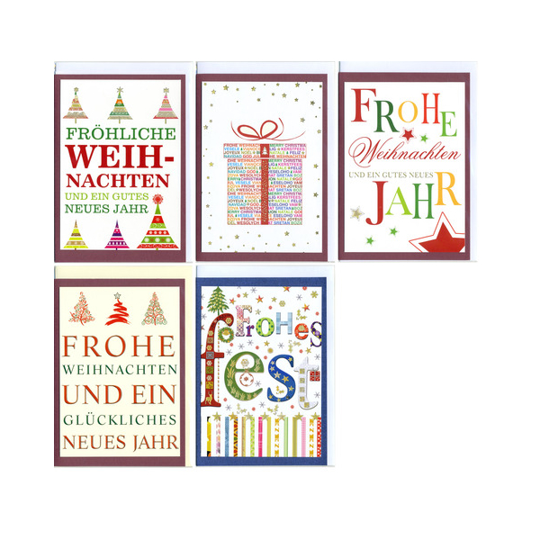10 Stück Apollo Weihnachtskarte 10 Er sort.Edle Schrift 9004546574583 Apollo