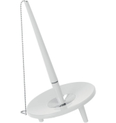Deskset EPOCA, Ständer mit 45 cm Kette, Gummifüße, weiß