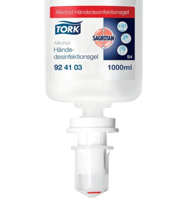 Händedesinfektionsgel Sagrotan Tork S4, mit feuchtigkeitsspendenden Inhaltsstoffen, 1.000 ml