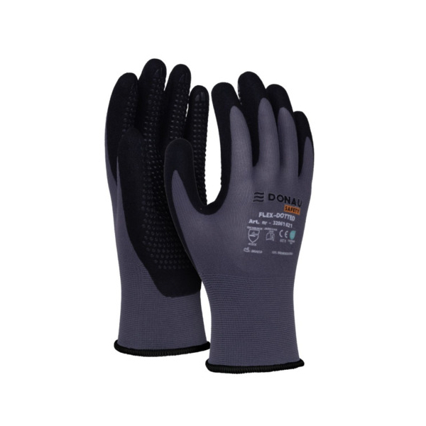 5901498131199 - Arbeitshandschuhe grau schwarz Größe XL - 10 5901498131199 Donau