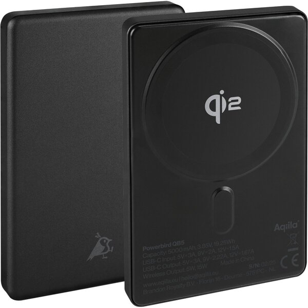 8716778935360 - Powerbank Qi2 PBIQB5BK360 schwarz 5000 mAh 8716778935360 Aqiila