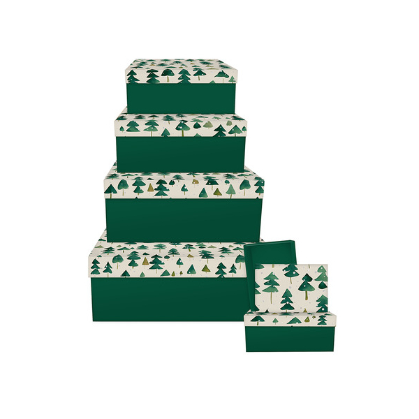 4014995685469 - Weihnachtlicher Geschenkkarton Winter Forest grün 4014995685469 Braun und Company