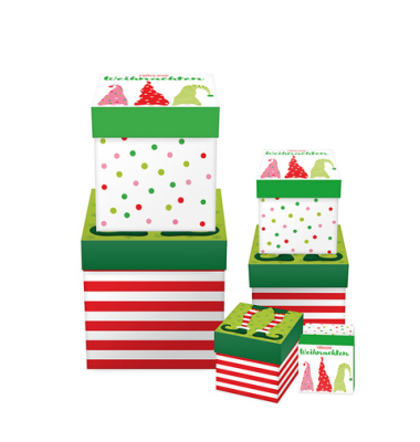 Weihnachtlicher Geschenkkarton Elfen und Wichtel