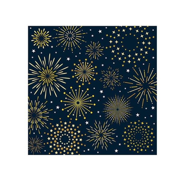 Braun und Company Weihnachtsservietten Atelier 1109-25525, mehrfarbig / Firework midnight, 3-lagig, 25x25cm 4014995744753 Braun und Company 20 Stück