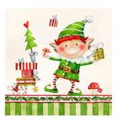 Weihnachtlicher Zelltuchserviette 33x33cm Kind