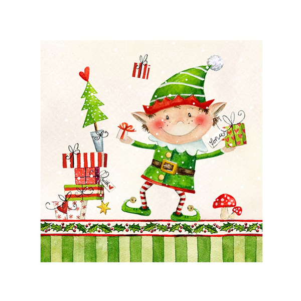 4014995744791 - Weihnachtlicher Zelltuchserviette 33x33cm Kind 4014995744791 20 Stück