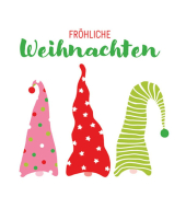 Weihnachtsservietten Atelier 1111-25502 / Wichtelm&uuml;tzen, 3-lagig, 33x33cm