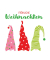 Weihnachtsservietten Atelier 1111-25502, mehrfarbig / Wichtelm&uuml;tzen, 3-lagig, 33x33cm
