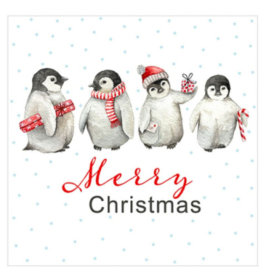 Weihnachtlicher Zelltuchserviette 33x33cm Kind