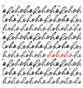 Weihnachtsservietten Atelier 1111-25509, mehrfarbig / hohoho lettering, 3-lagig, 33x33cm