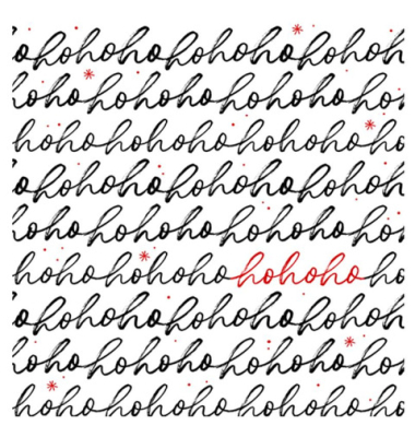 Weihnachtsservietten Atelier 1111-25509, mehrfarbig / hohoho lettering, 3-lagig, 33x33cm