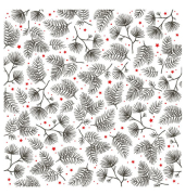 Weihnachtsservietten Atelier 1111-25510, mehrfarbig / X-mas Twigs anthrazit, 3-lagig, 33x33cm