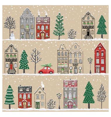 Weihnachtlicher Zelltuchserviette 33x33cm