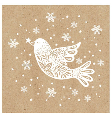 Weihnachtlicher Zelltuchserviette 33x33cm