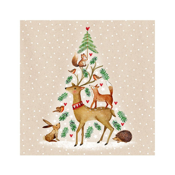 4014995744982 - Weihnachtlicher Zelltuchserviette 33x33cm 4014995744982 20 Stück