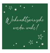 Weihnachtlicher Zelltuchserviette 33x33cm Spruch