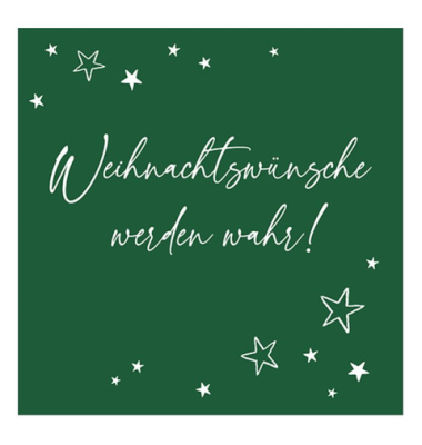 Weihnachtlicher Zelltuchserviette 33x33cm Spruch