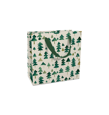 Geschenktasche 1685-25517, Weihnachten, mit Trageband, Winter Forest, 17cm x 17cm