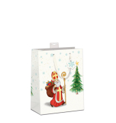 Weihnachtlicher Geschenktragetasche Nikolaus weiß