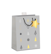 Weihnachtlicher Geschenktragetasche Bäume grau