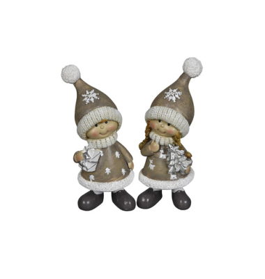Weihnachtlicher Figur Kind braun-silber sortiert