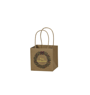 Weihnachtlicher Geschenktragetasche Kranz braun Weihnachtlicher Geschenktragetasche Kranz braun