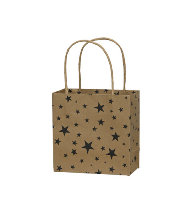 Geschenktasche 671009016833, Weihnachten, mit Tragehenkel, Sterne, 16cm x 16cm