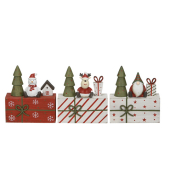 Weihnachtlicher Deko Geschenk MDF bunt sortiert