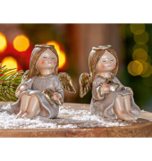 Weihnachtlicher Engel  grau sortiert