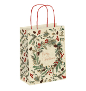 Weihnachtlicher Geschenktragetasche Graspapier bunt