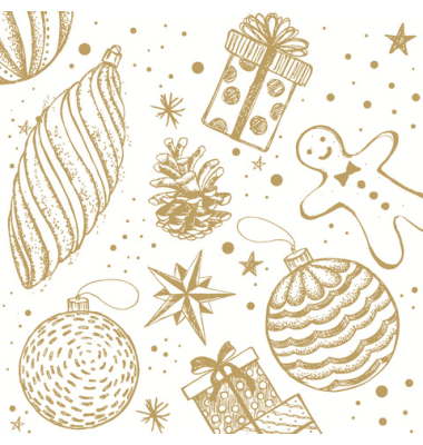 Weihnachtlicher Zelltuchserviette 25x25cm