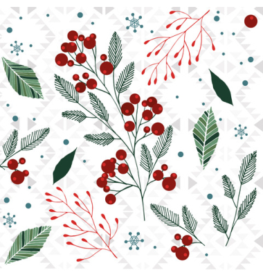 Weihnachtlicher Zelltuchserviette 33x33cm