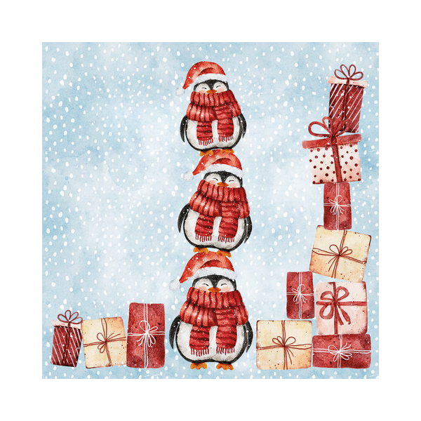 7321012108625 - Weihnachtlicher Zelltuchserviette 25x25cm Kind 7321012108625 Paper+Design