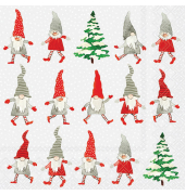 Weihnachtlicher Motivserviette 33x33cm Wichtel
