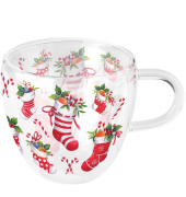 Weihnachtlicher Teeglas 0,2l Weihnachtsstrümpfe