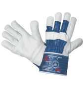 Winter-/Arbeitshandschuh Bremerhaven Winter, Leder, natur/blau, Gr&ouml;&szlig;e 11 / XXL