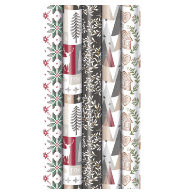 Geschenkpapier 33053 5A5214, Weihnachten Cozy Home, bunt/sortiert