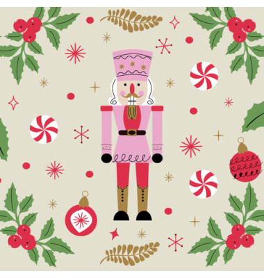 Weihnachtlicher Zelltuchserviette 33x33cm