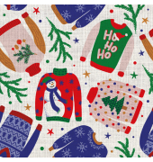 Weihnachtlicher Zelltuchserviette 33x33cm