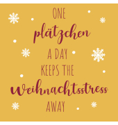 Weihnachtlicher Zelltuchserviette 33x33cm Spruch