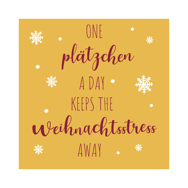 7321012108342 - Weihnachtlicher Zelltuchserviette 33x33cm Spruch 7321012108342 Paper+Design