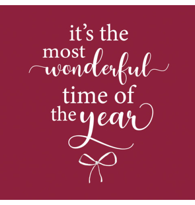 Weihnachtlicher Zelltuchserviette 33x33cm Spruch