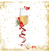 Weihnachtlicher Zelltuchserviette 33x33cm