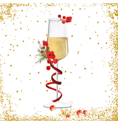 Weihnachtlicher Zelltuchserviette 33x33cm