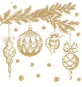 Weihnachtlicher Zelltuchserviette 33x33cm