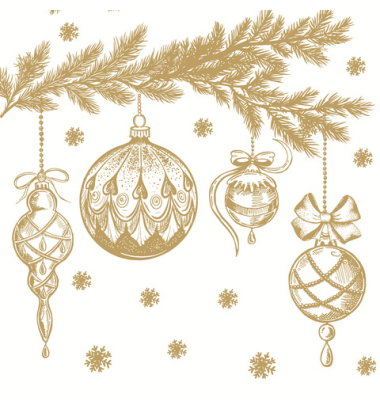 Weihnachtlicher Zelltuchserviette 33x33cm