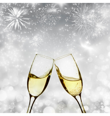 Neujahr Zelltuchserviette 33x33cm