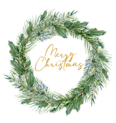 Weihnachtlicher Zelltuchserviette 33x33cm