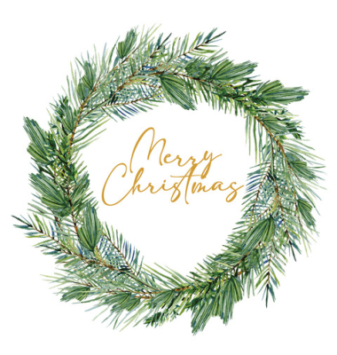 Weihnachtlicher Zelltuchserviette 33x33cm