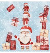 Weihnachtlicher Zelltuchserviette 33x33cm Kind